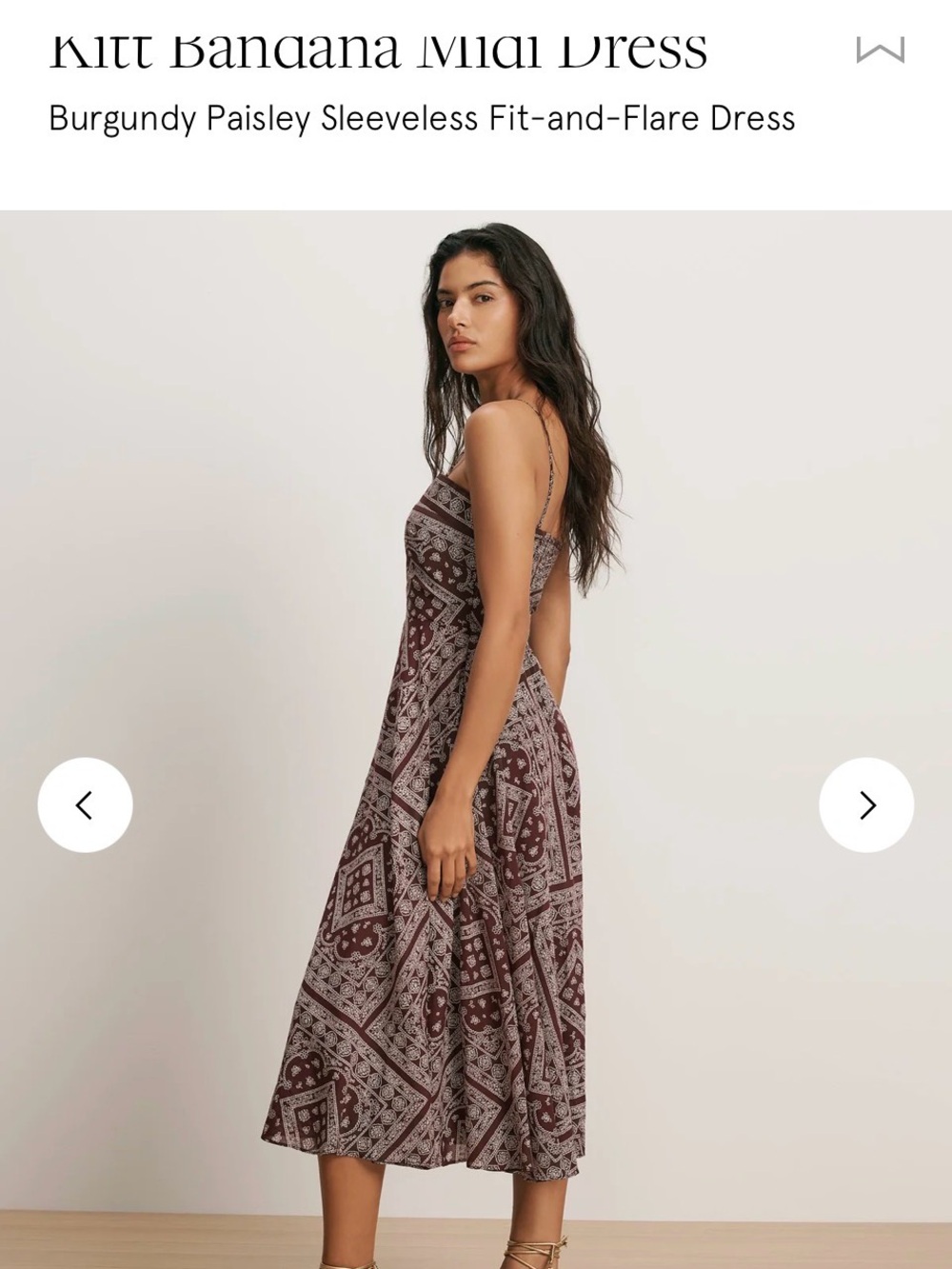 Veronica Beard Burgundy and Cream Bandana-Print Spaghetti-Strap Midi Dress